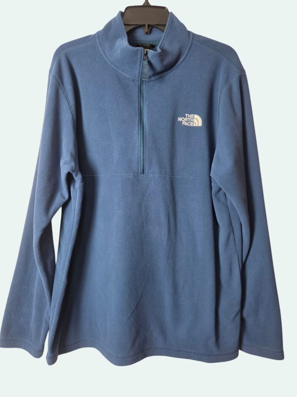 The North Face Mens Blue 1/4 Zip Fleece Pullover Normcore Dad Core Granola Outdo